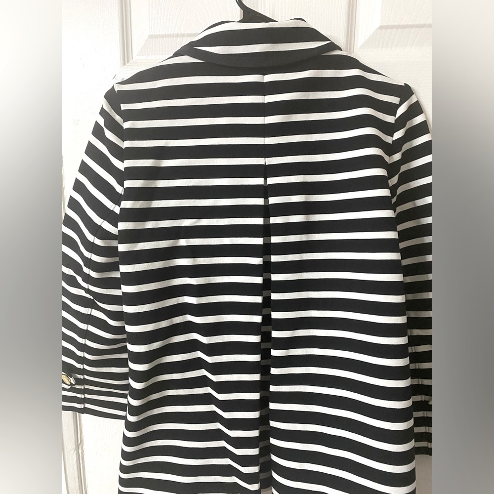 Kate Spade Broome Street Striped Size 2 Gold Button Blazer/Jacket Front Pockets - Picture 9 of 13
